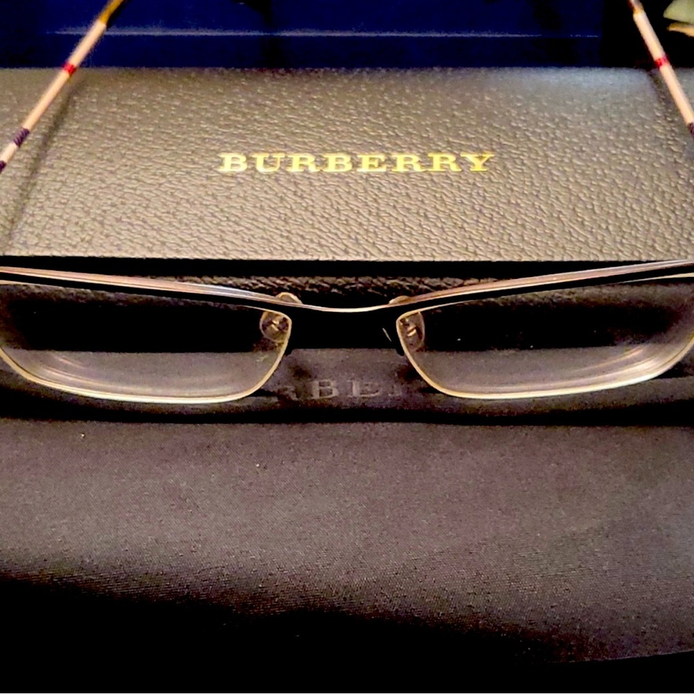 Burberry Metal Frame Semi-Rimless Glasses